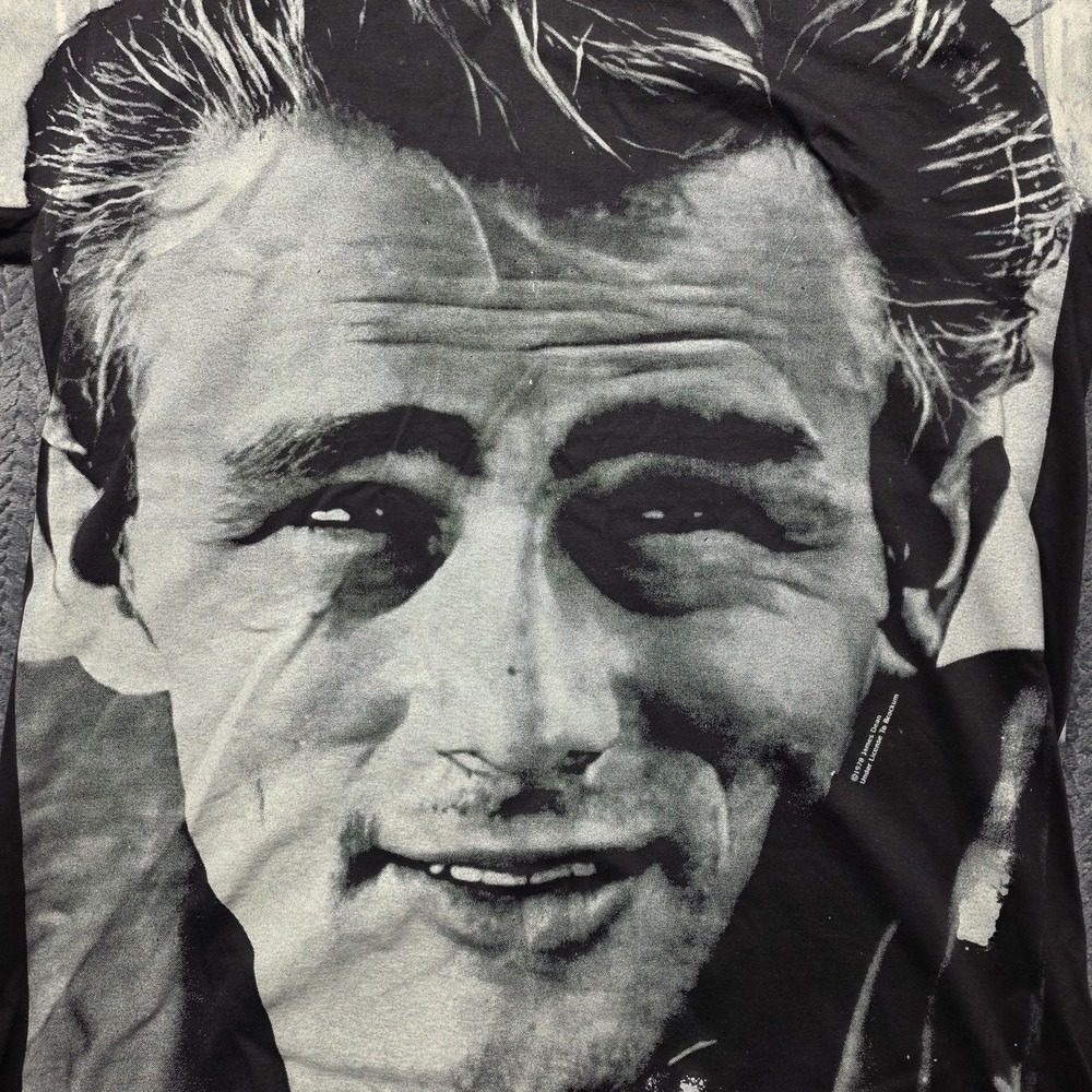 VTG James Dean All Over Print T-Shirt Giant Tee Jays Mens XL Black White 90s USA